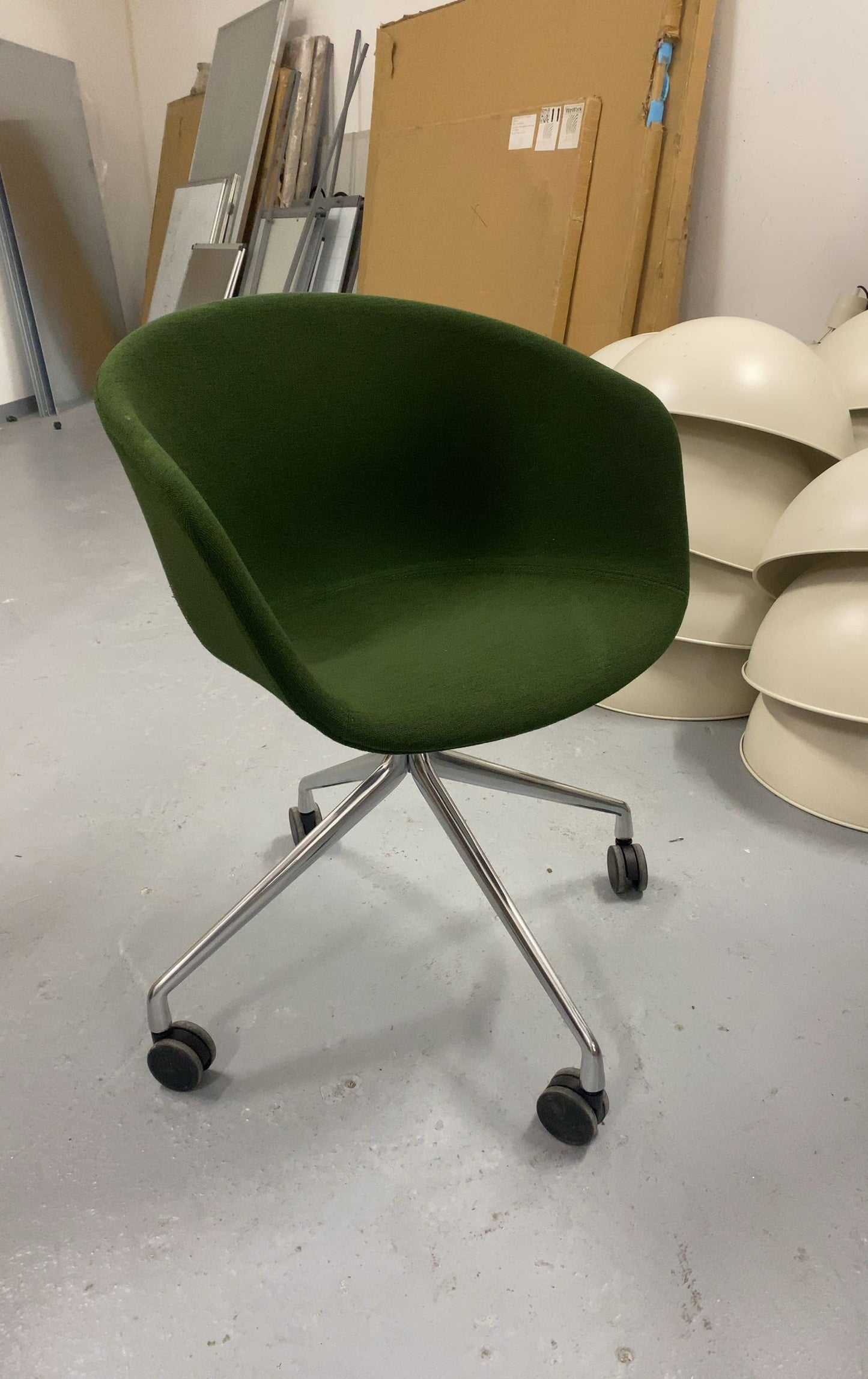 Chaise de Bureau Verte sur Roulettes