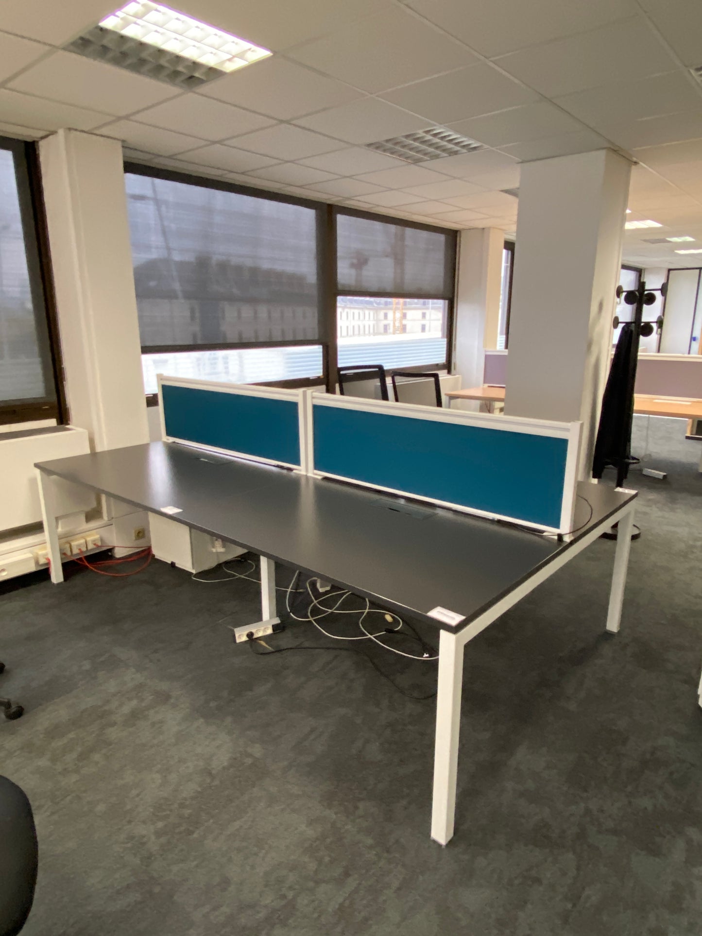 Bench 4 places Bureau Multiposte L280xl170 - Gris Mélaminé