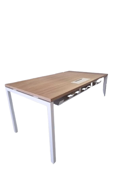 Bureau droit L160xl80xh73 Gosto - Bois et Métal blanc