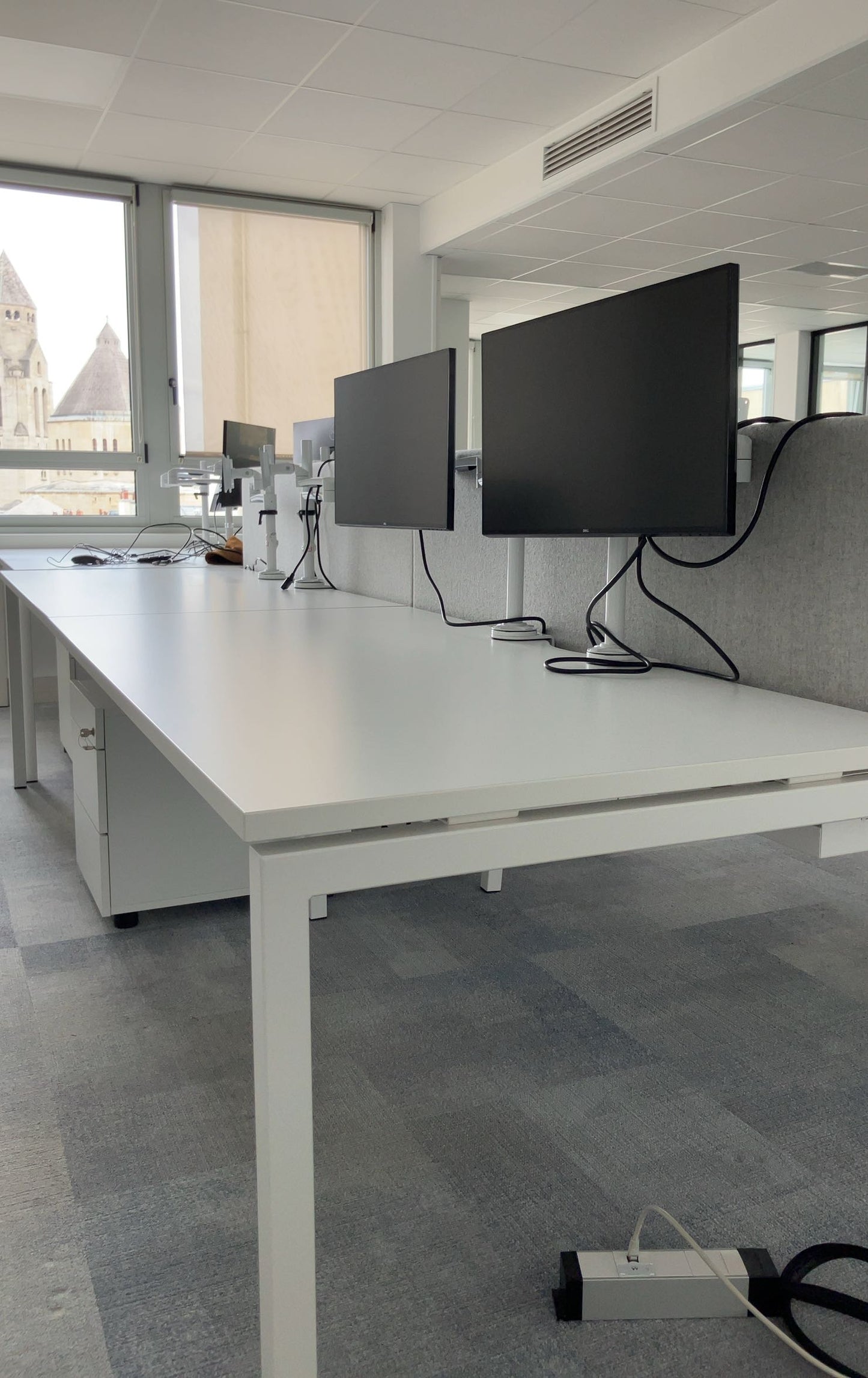 Bench 4 places Narbutas Nova U Slide L320xl164 - Blanc