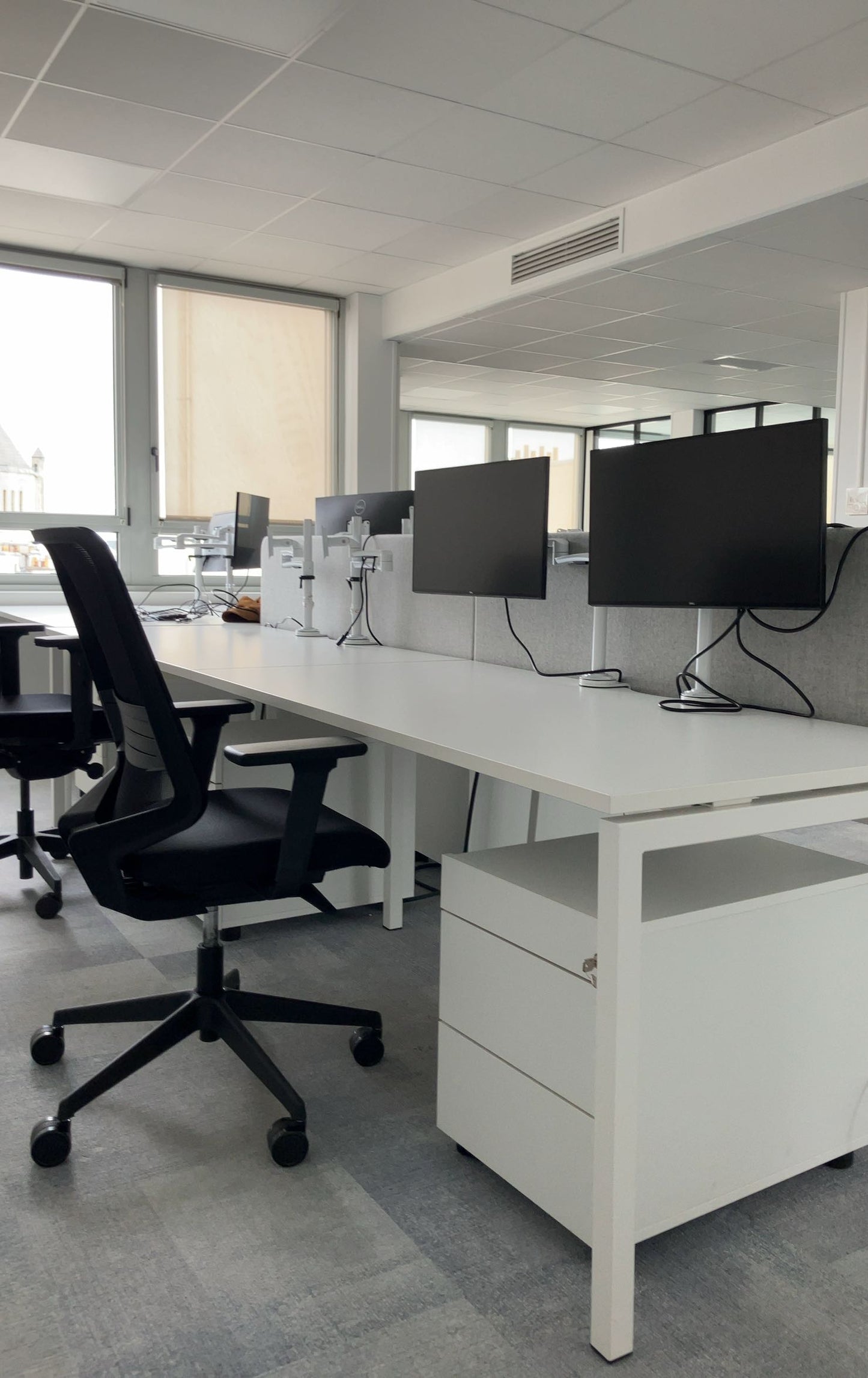 Bench 4 places Narbutas Nova U Slide L320xl164 - Blanc
