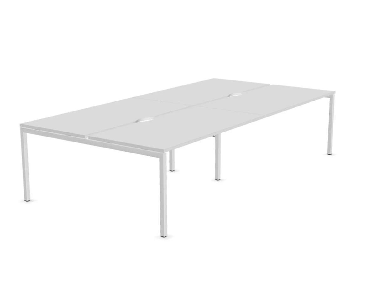 Bench 4 places Narbutas Nova U Slide L320xl164 - Blanc