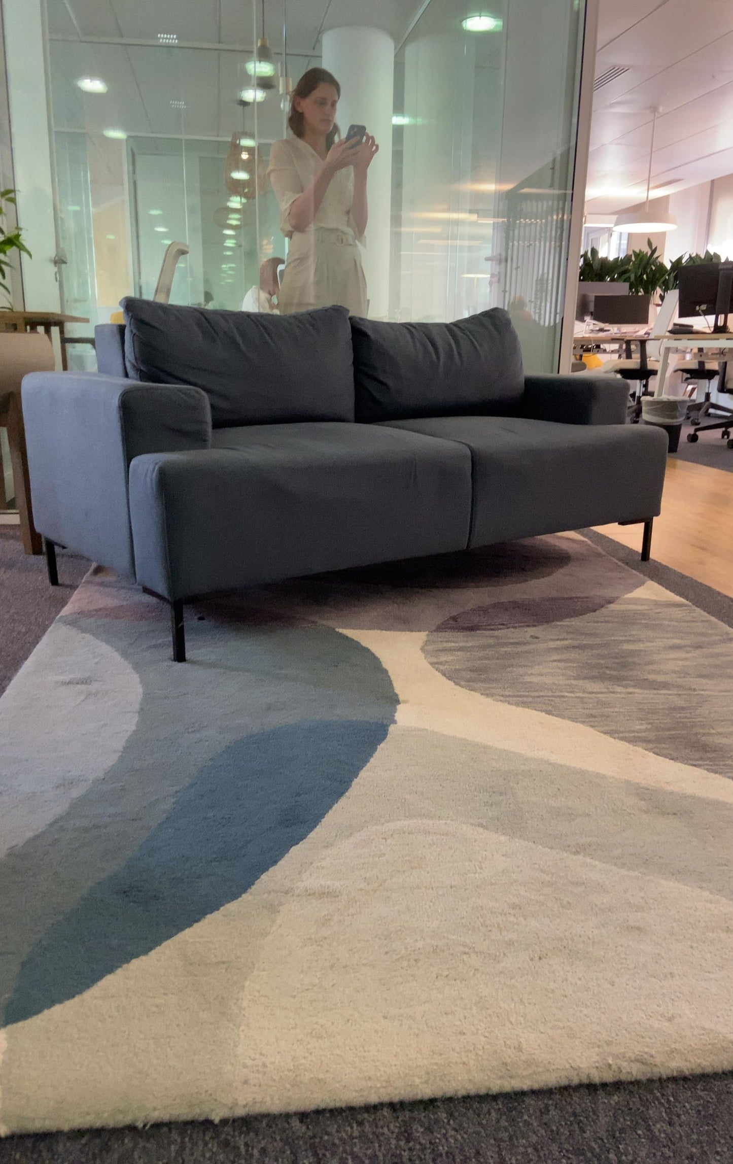 Canapé L170xl85xh73 Tissu Gris