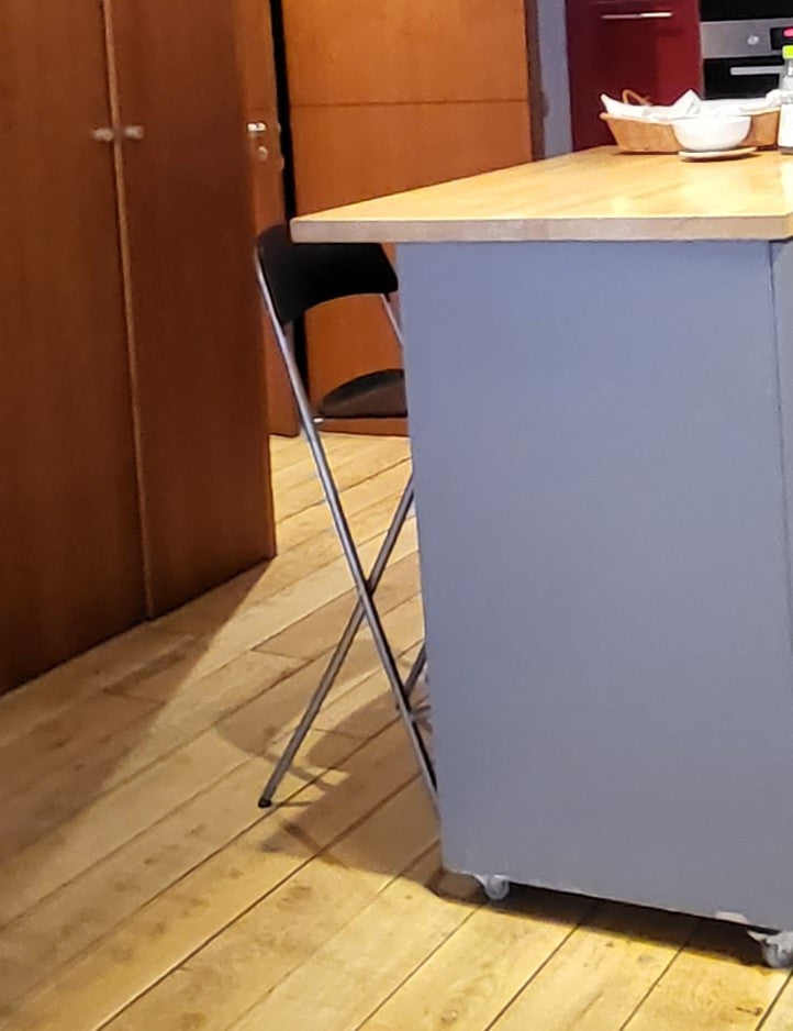 Tabouret Noir en Bois et Métal