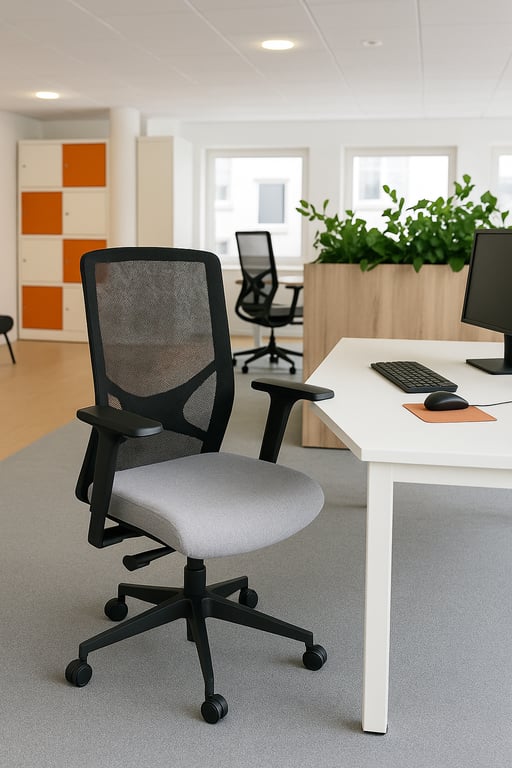 Fauteuil de bureau avec roulettes et assise rotative