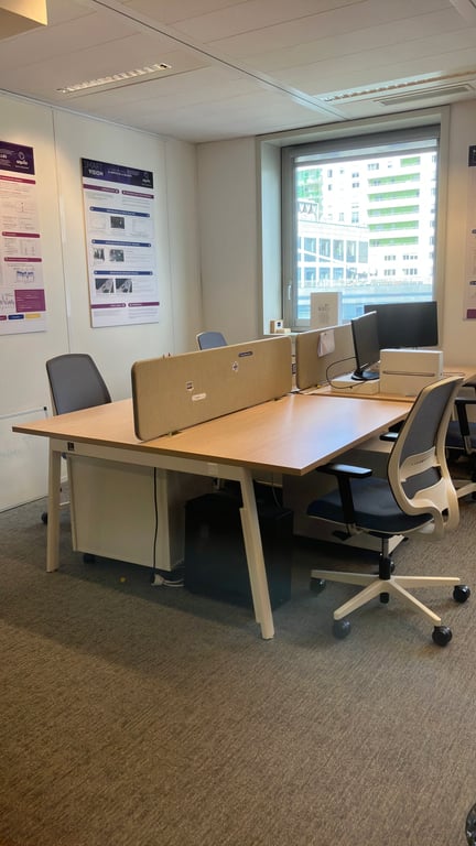Bureau multiposte en bois et métal - Modèle multi 2 postes