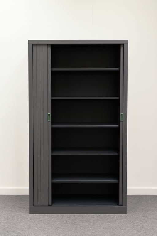 Armoire haute à rideaux
