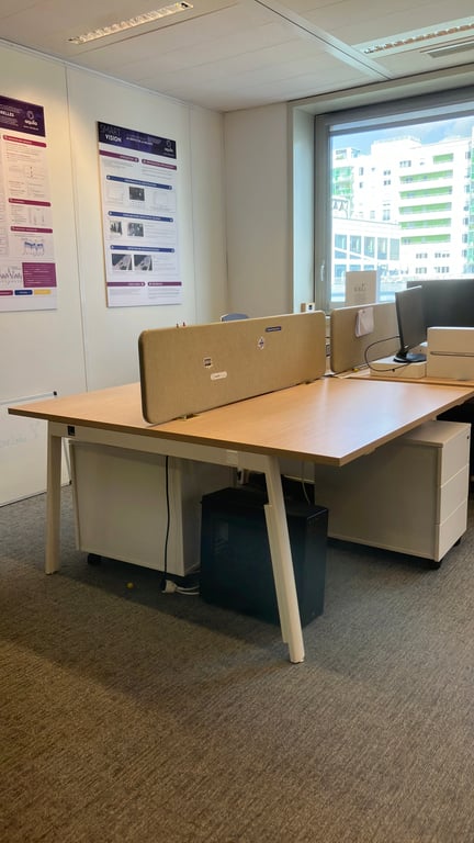 Bureau multiposte en bois et métal - Modèle multi 2 postes