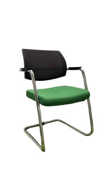 Chaise de réunion avec dossier résille et piètement luge