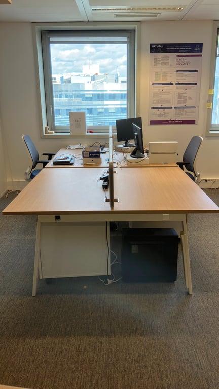 Bureau multiposte en bois et métal - Modèle multi 2 postes
