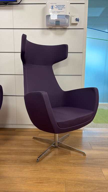Fauteuil en cuir avec accoudoirs - Couleur Purple Heart