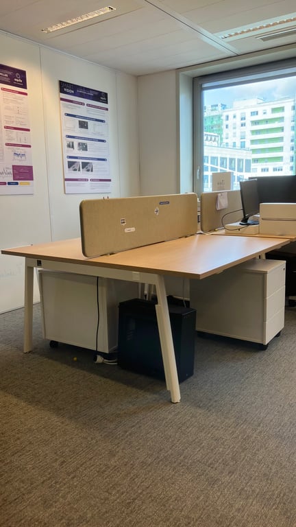 Bureau multiposte en bois et métal - Modèle multi 2 postes