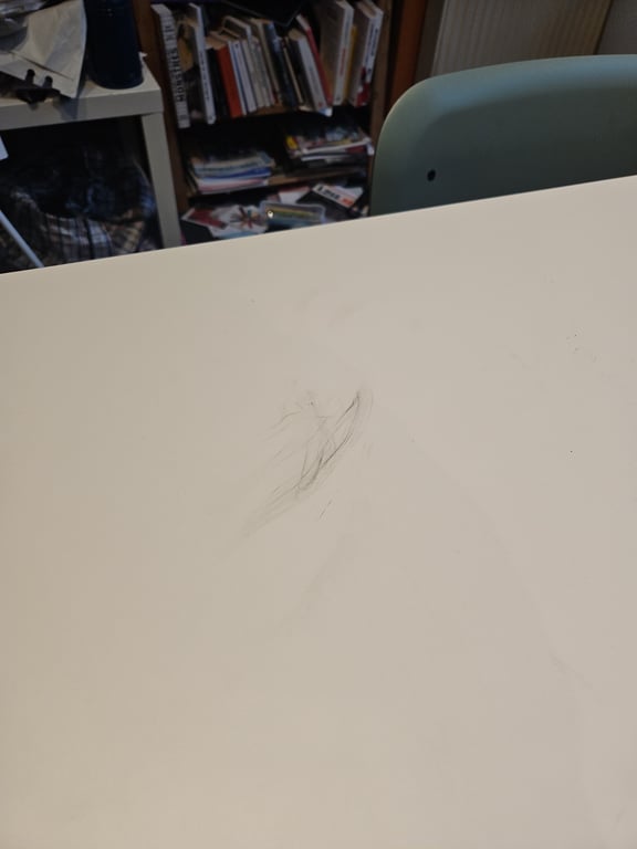 Table polyvalente rectangulaire en mélaminé avec roulettes