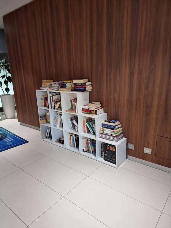 Bibliothèque en bois avec étagères