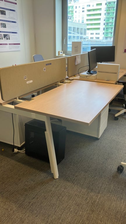 Bureau multiposte en bois et métal - Modèle multi 2 postes