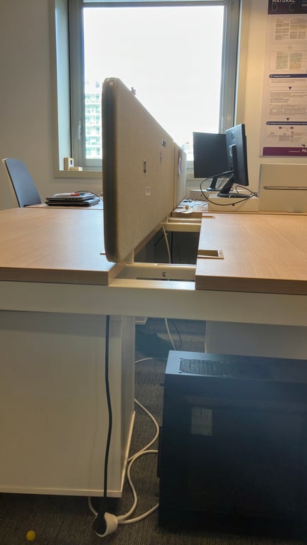 Bureau multiposte en bois et métal - Modèle multi 2 postes