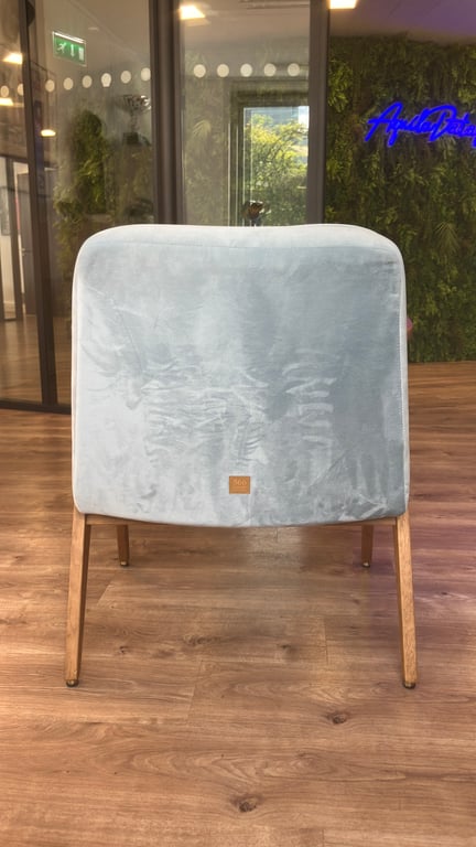 Fauteuil Gris en Velours avec Accoudoirs