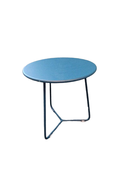Table basse D34xh36 Bleu-vert Métal