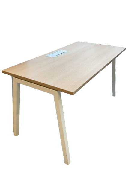 Bureau droit L140xl70xh70 Bois et Métal Blanc