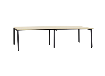 Bench 6 places L360xl143xh73 - Plateau bois et pieds métalliques noirs