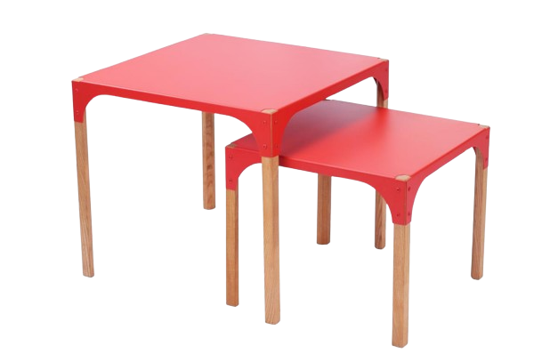 Tables gigognes Pop-Up L50xl50xh45 Rouge