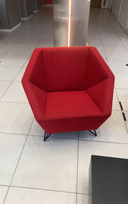 Fauteuil L100xl90 Rouge