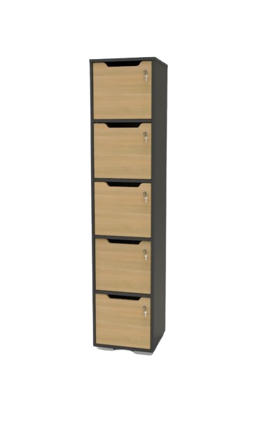 Casier 5 cases à codes avec portes battantes