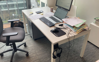 Bureau droit L160 Blanc Mélaminé