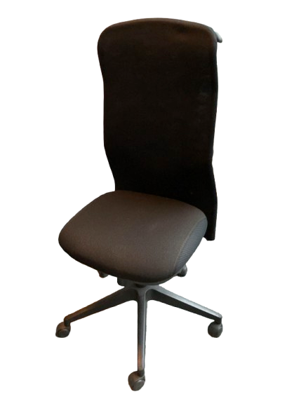 Fauteuil de Bureau Noir avec Dossier en Tissu