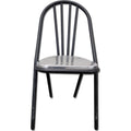 Chaise Métallique Empilable Noir et Chromé