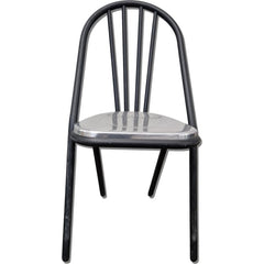 Chaise Métallique Empilable Noir et Chromé