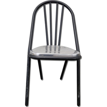 Chaise Métallique Empilable Noir et Chromé