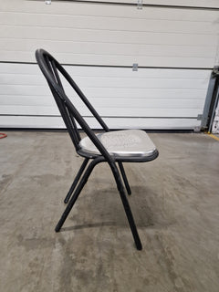 Chaise Métallique Empilable Noir et Chromé