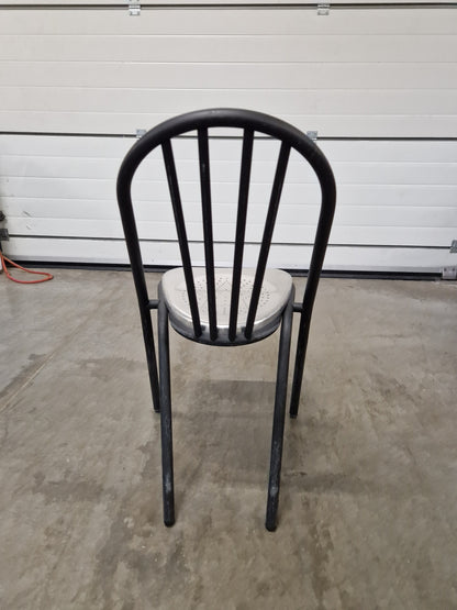 Chaise Métallique Empilable Noir et Chromé