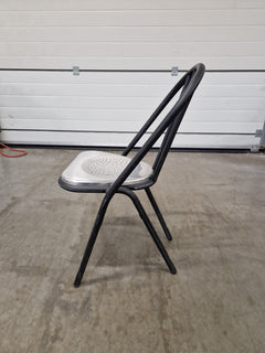 Chaise Métallique Empilable Noir et Chromé