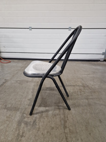Chaise Métallique Empilable Noir et Chromé