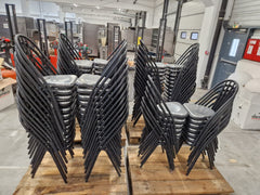 Chaise Métallique Empilable Noir et Chromé