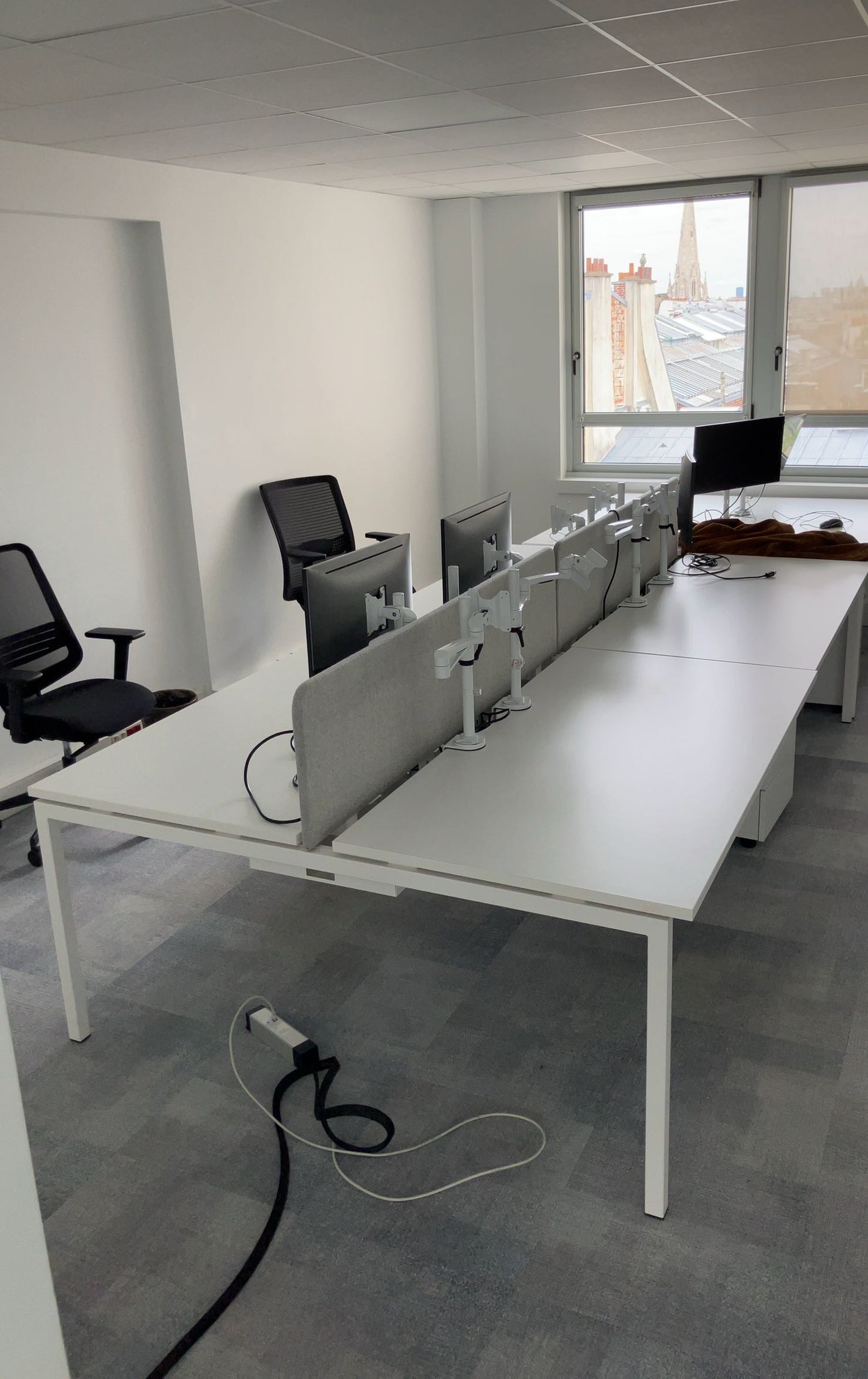 Bench 4 places Narbutas Nova U Slide L320xl164 - Blanc