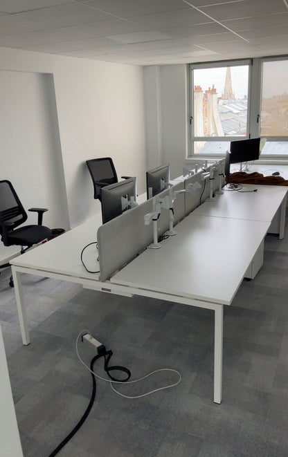 Bench 4 places Narbutas Nova U Slide L320xl164 - Blanc