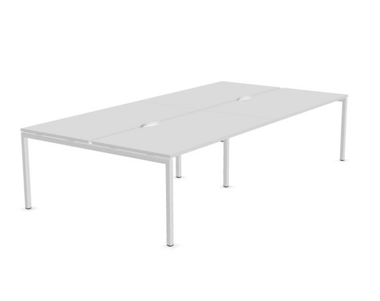 Bench 4 places Narbutas Nova U Slide L320xl164 - Blanc