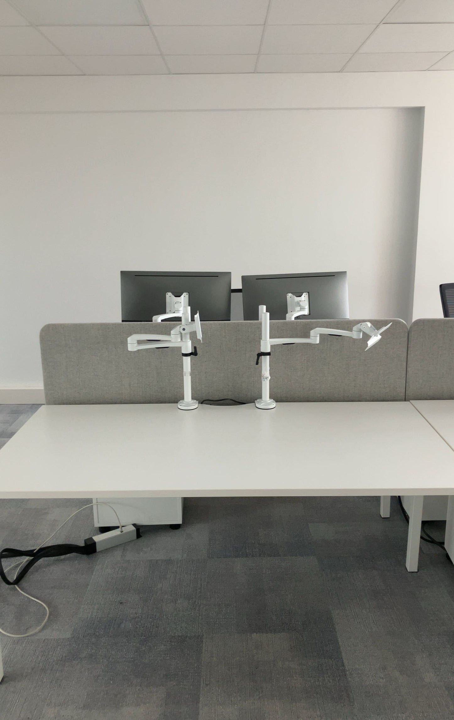 Écran de séparation en tissu 160x5x35 cm - Gris