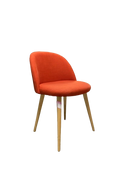 Chaise Tissu Rouge Pieds Bois