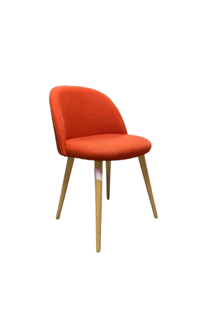 Chaise Tissu Rouge Pieds Bois