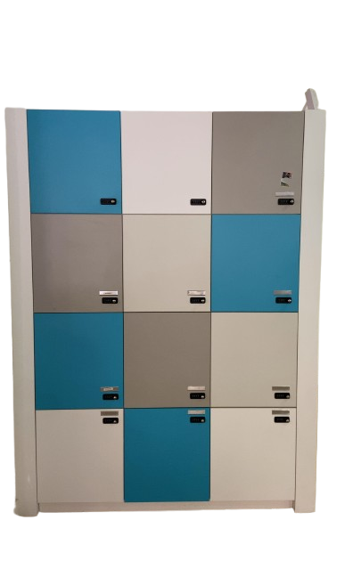 Casier 12 portes battantes en mélaminé