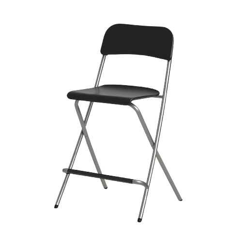 Tabouret Noir en Bois et Métal