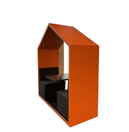Cabane acoustique en mélaminé orange