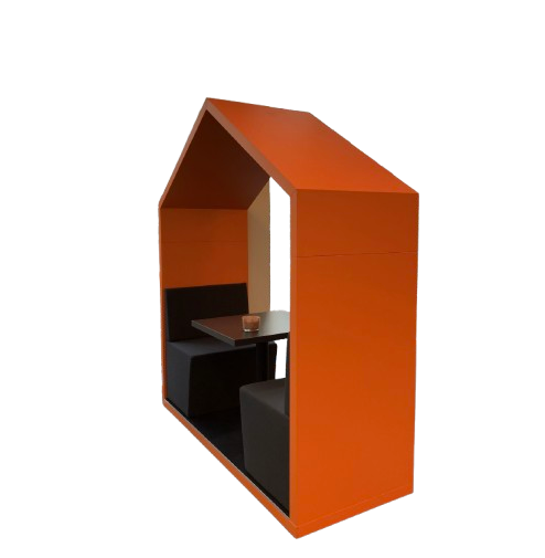 Cabane acoustique en mélaminé orange