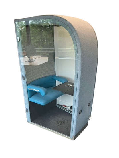 Cabine acoustique en tissu bleu