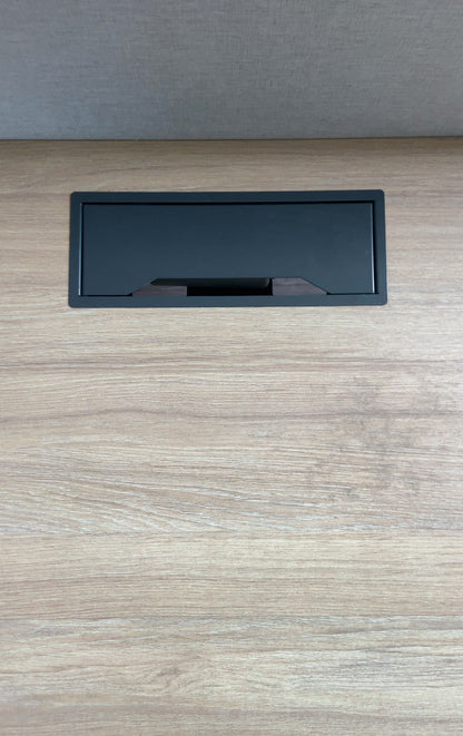 Bureau droit L140xl80xh74 - Beige et Noir