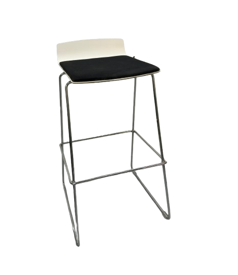 Tabouret Konig + Neurath Cuir Blanc